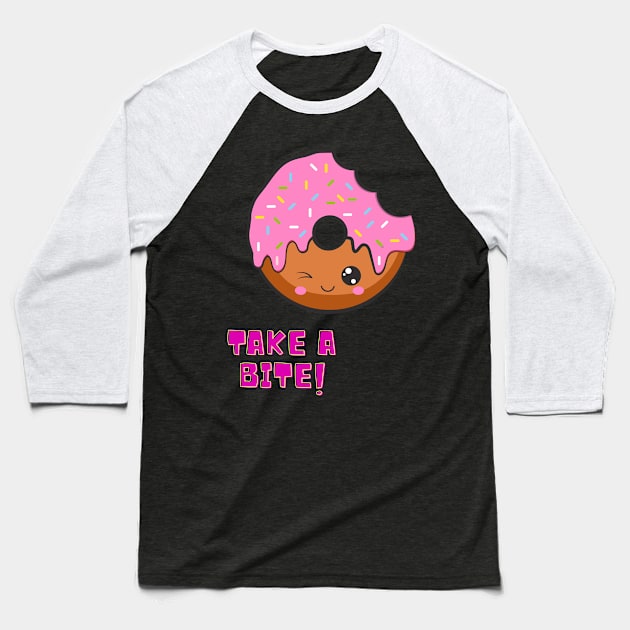 TAKE A BITE Baseball T-Shirt by zackmuse1